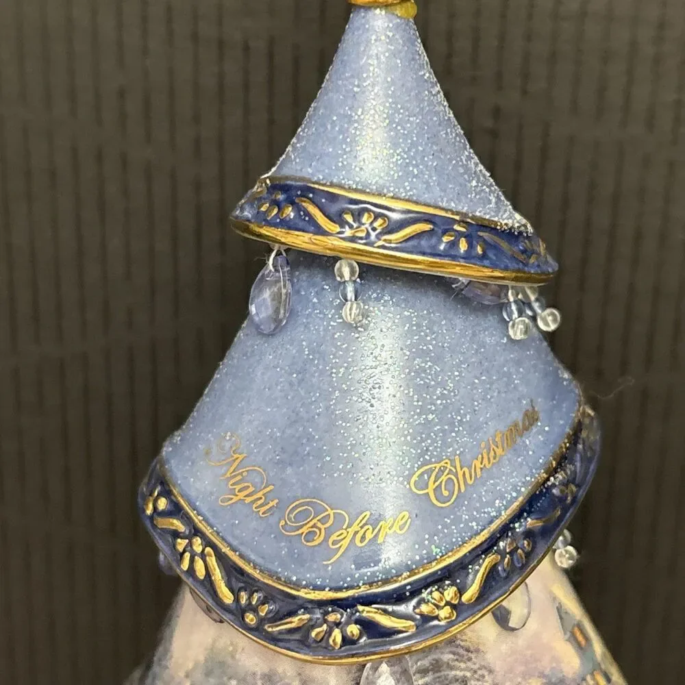 Thomas Kinkade Classic Ornaments, Decorated Christmas Tree, Bells, Night Before